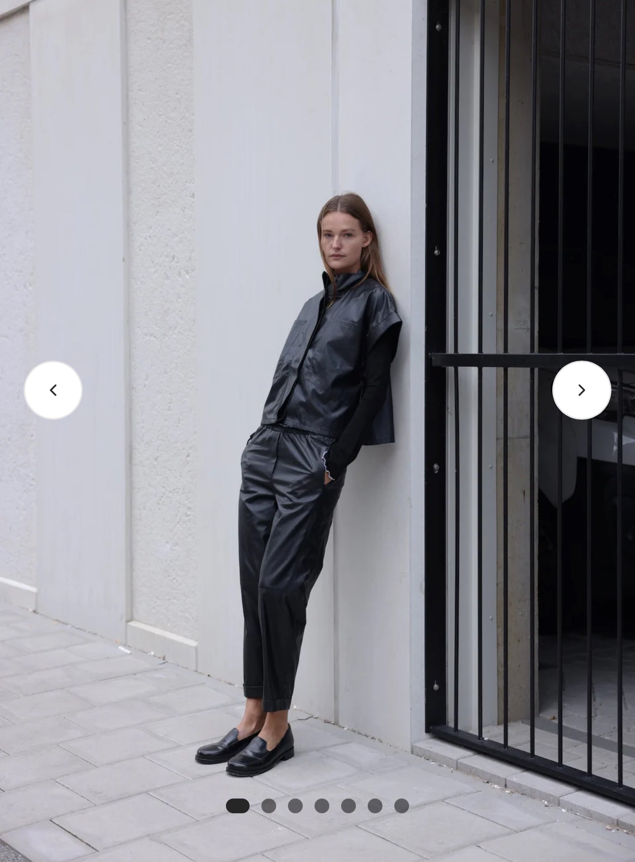 Jane Lushka Paola eco leather blouse black