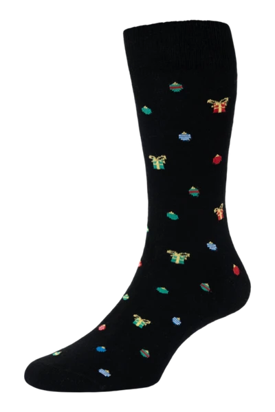 HJ433 Xmas Gifts Black Socks