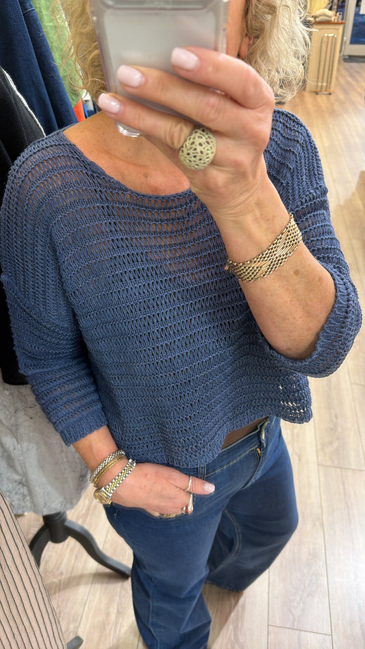 Lotus Eaters Lak 20 Knit Top Indigo