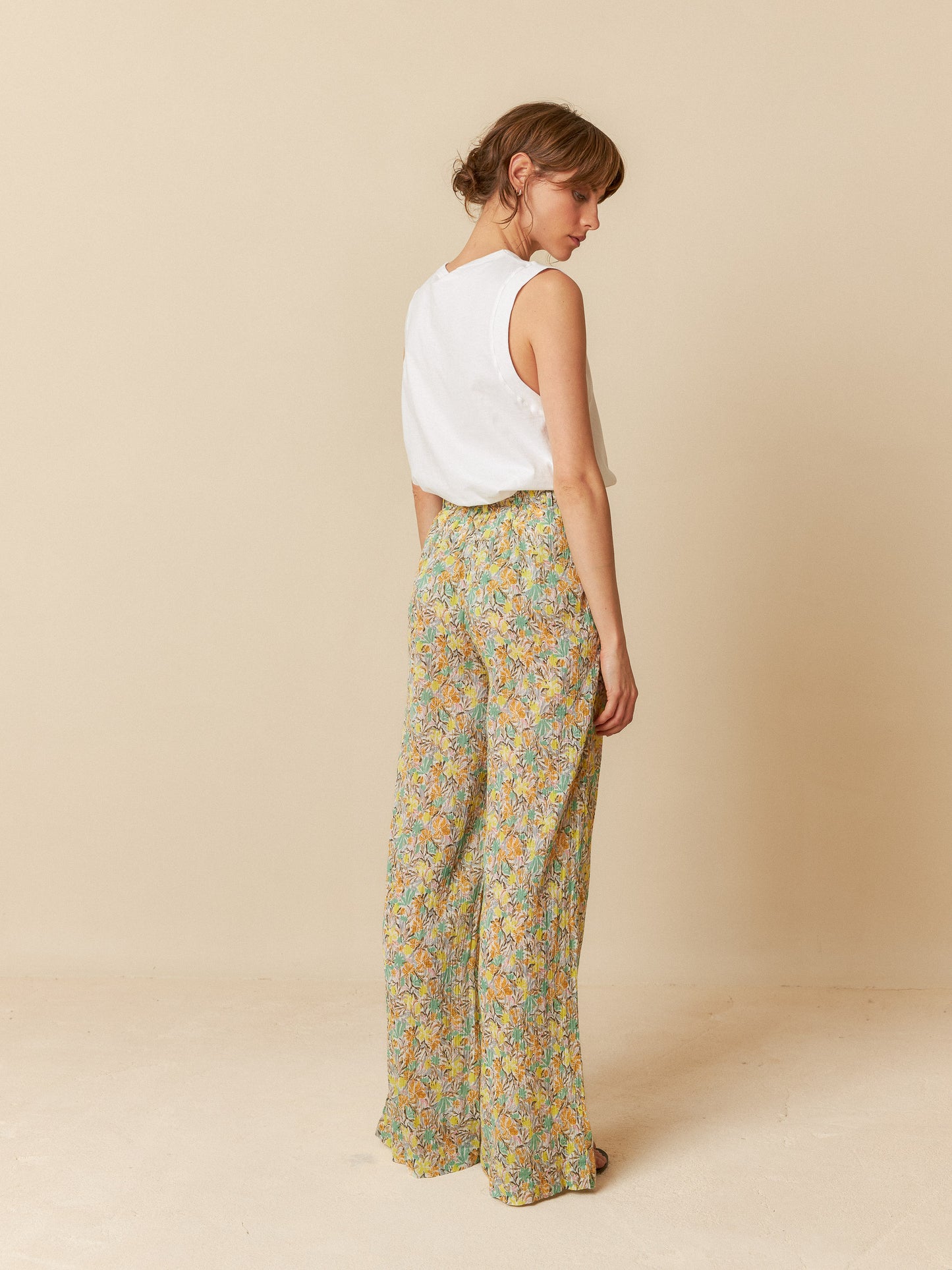 INDI & COLD ELASTIC FLORAL PANTS