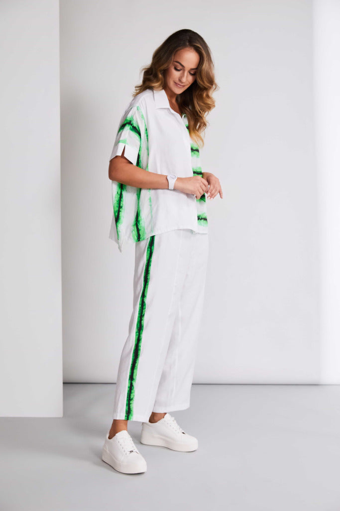 Naya Wide Leg Trouser With Blurred Stripe