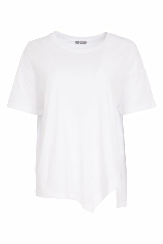 Naya Jersey Top With Cut Out Detail At Hem White