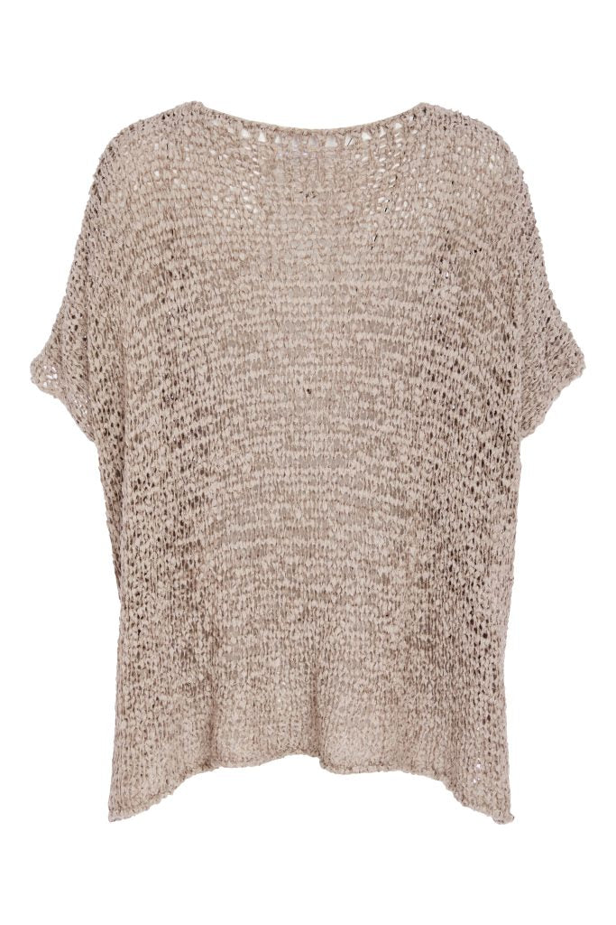 Naya Vee Neck Waffle Effect Knit Taupe