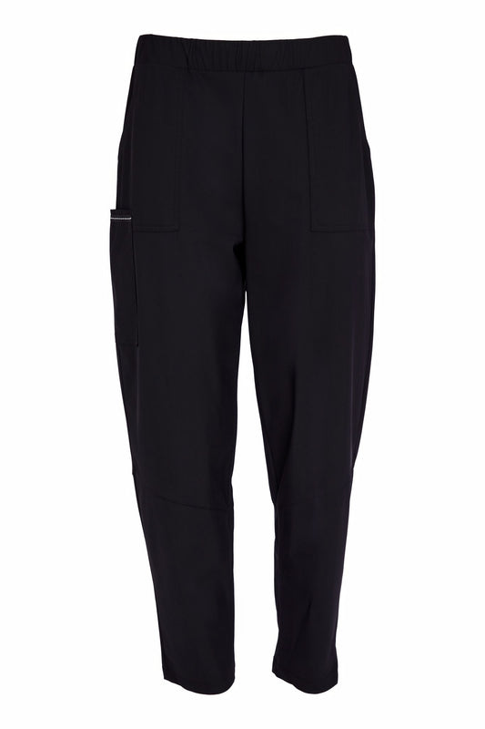 Naya Wide Patch Pocket and Seam Trousers Black