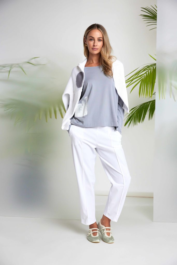 Naya Placement Print Top Dove