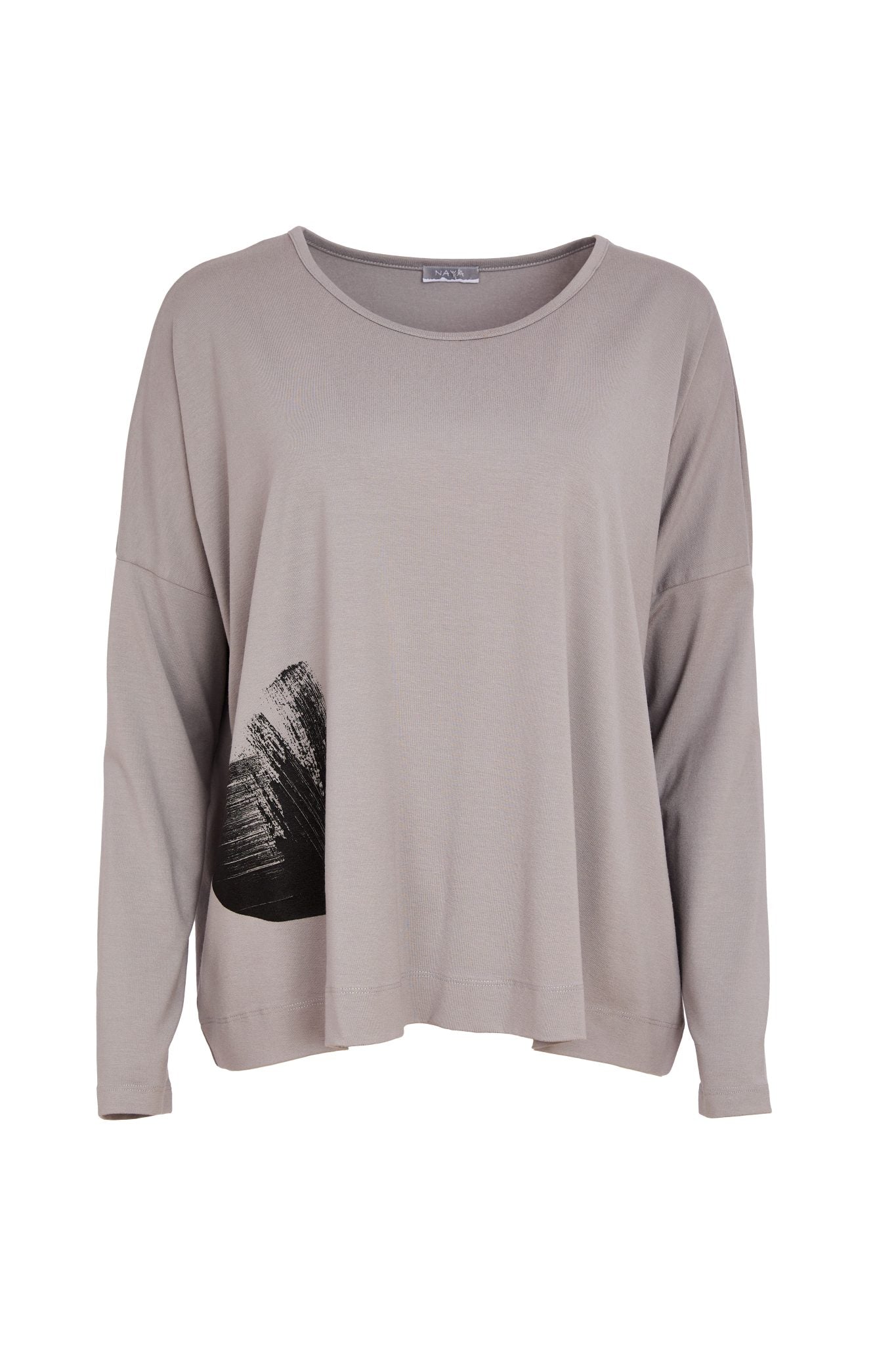 Naya Placement Print Top Taupe