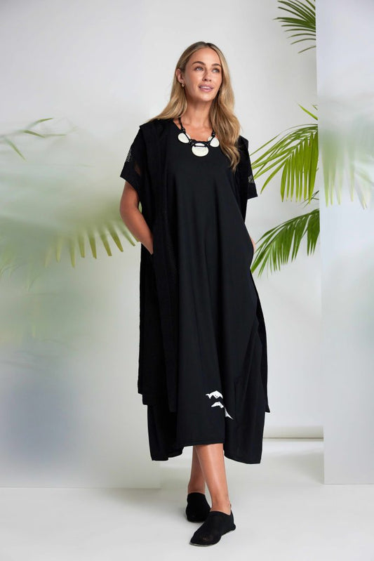 Naya Round Neck Dress With Wave Placement