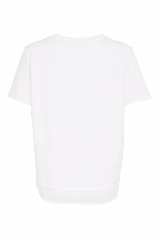Naya Short Sleeve Tee Shirt With Raw Seam White