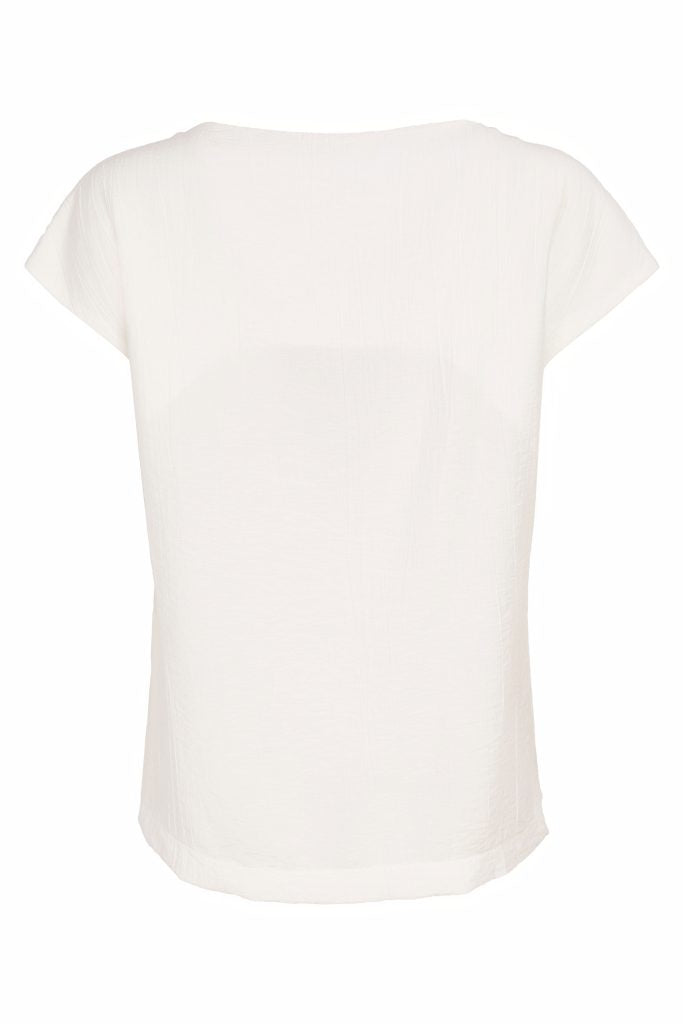 Naya Round Neck Waffle Top With Cut Out At Shoulder