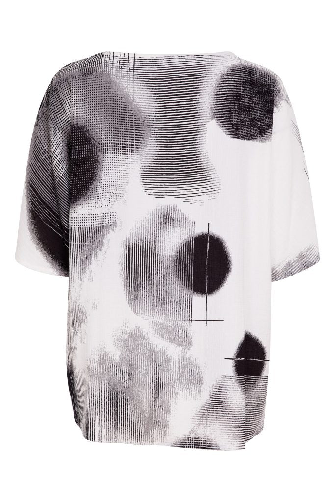 Naya Blurred Faded Spot Print Square Shape Tunic Top