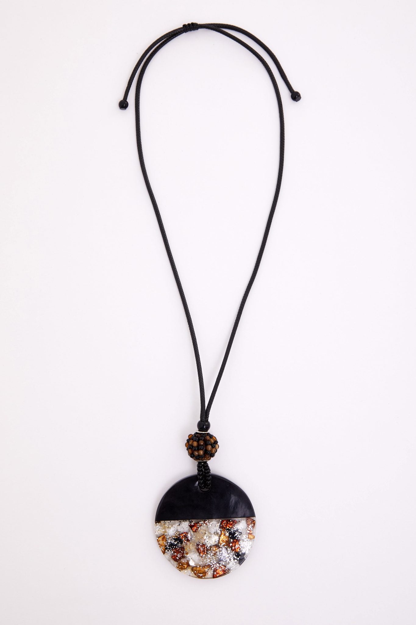 Naya Disc Necklace With Half Print