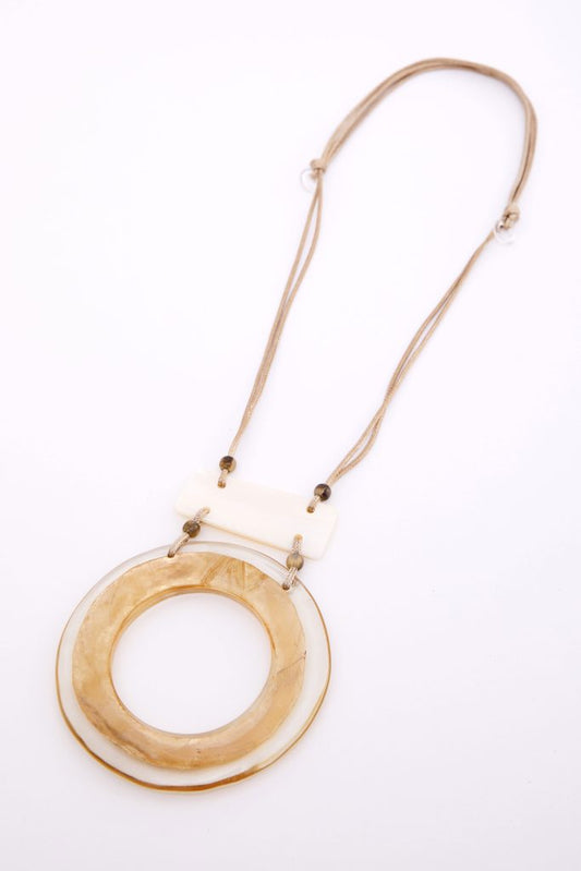 Naya Brushed Gold Circle Necklace
