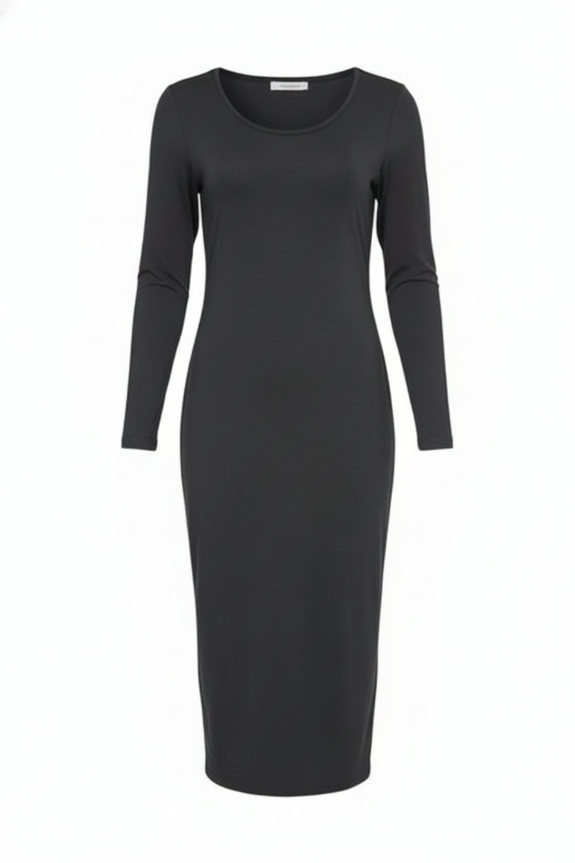 Naya Dress With Sleeve-Anthracite