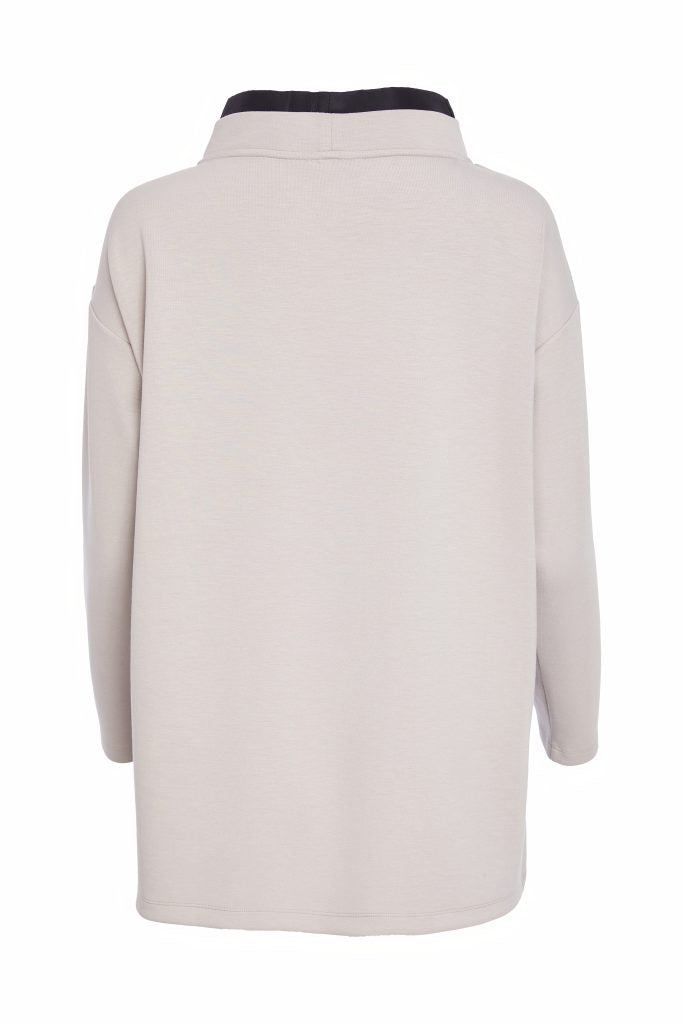 Naya Soft Sweatshirt, Contrast Shoulders Taupe