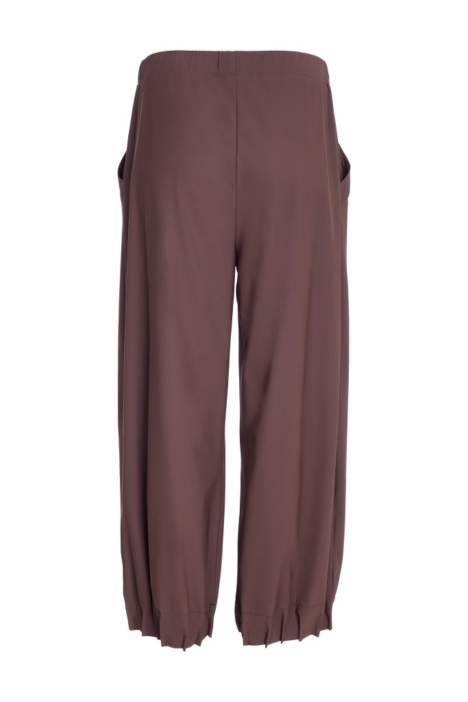 Naya Trousers With Pin Tuck Hem-Cocoa
