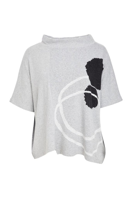 Naya High Neck Placement Print Square Top