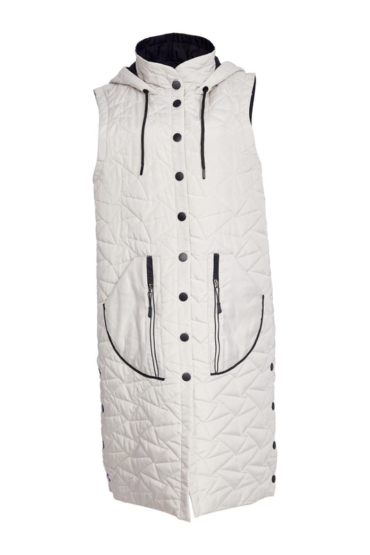 Naya padded Longline Gilet With Contrast Zips