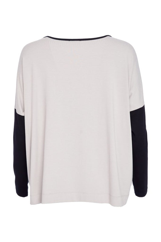 Naya Placement Print Top Taupe