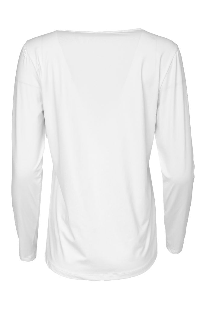 Naya Basic Jersey Long Sleeve Top White