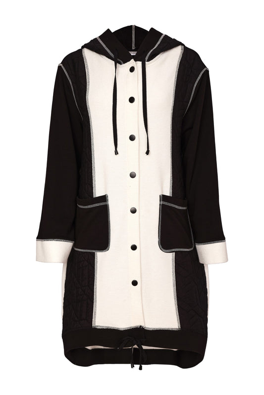 Naya Two Tone Hooded Coat