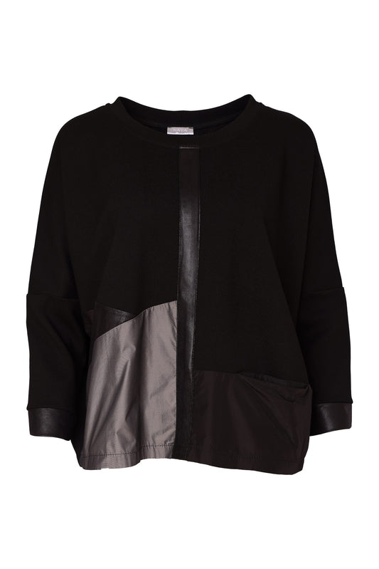 Naya Round Neck Top With Contrast Sections