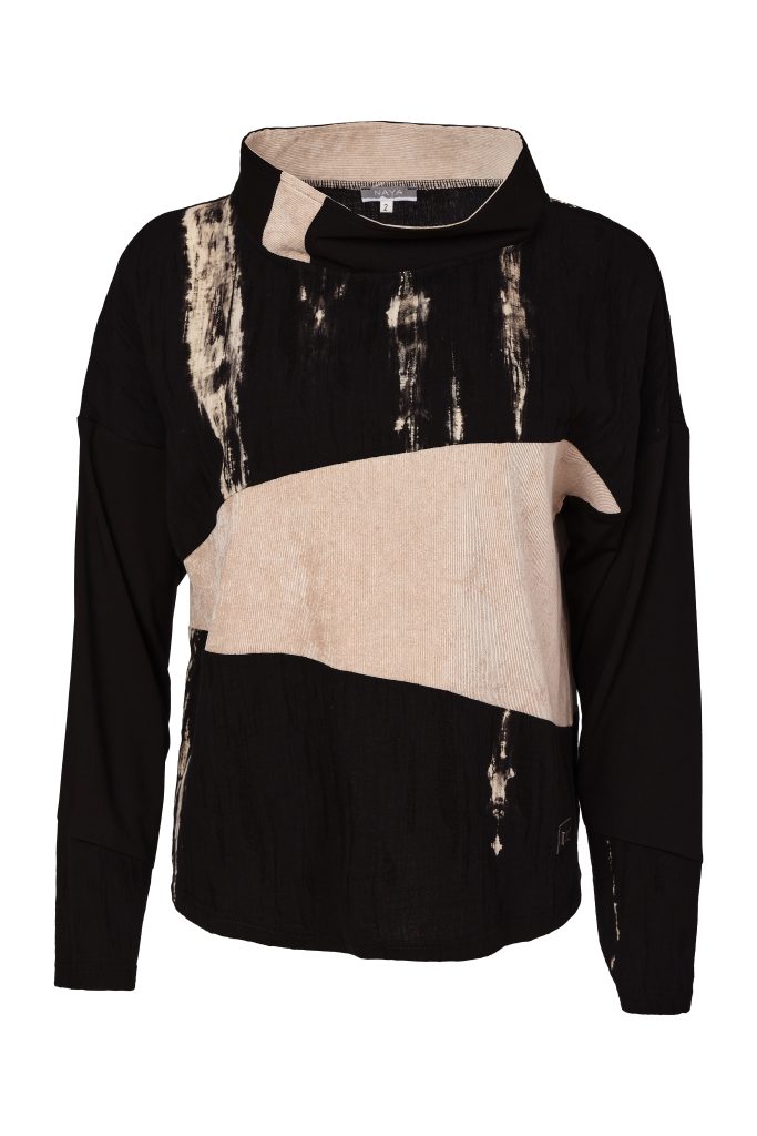 Naya High Neck Top With Corded Angle Section