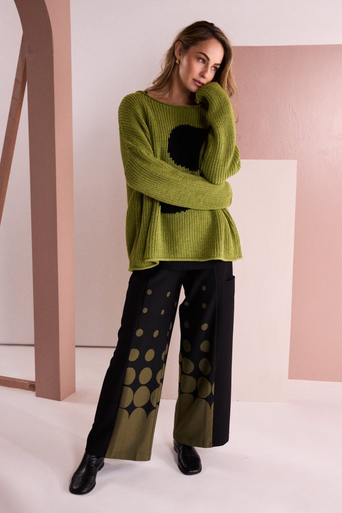 Naya Round Neck Knit With Spot Avocado