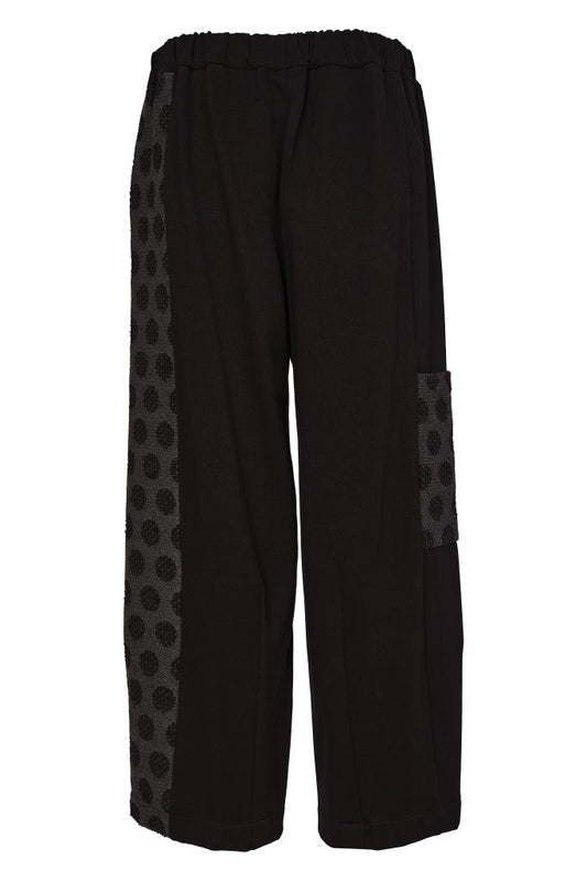Naya Wide Leg Trouser With Jaquard Spot Panel
