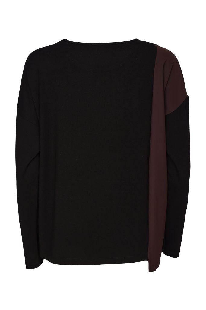 Naya Top With Contrast Zip Choko