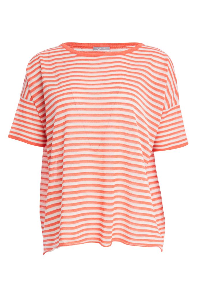 Naya Striped Round Neck Knit Top