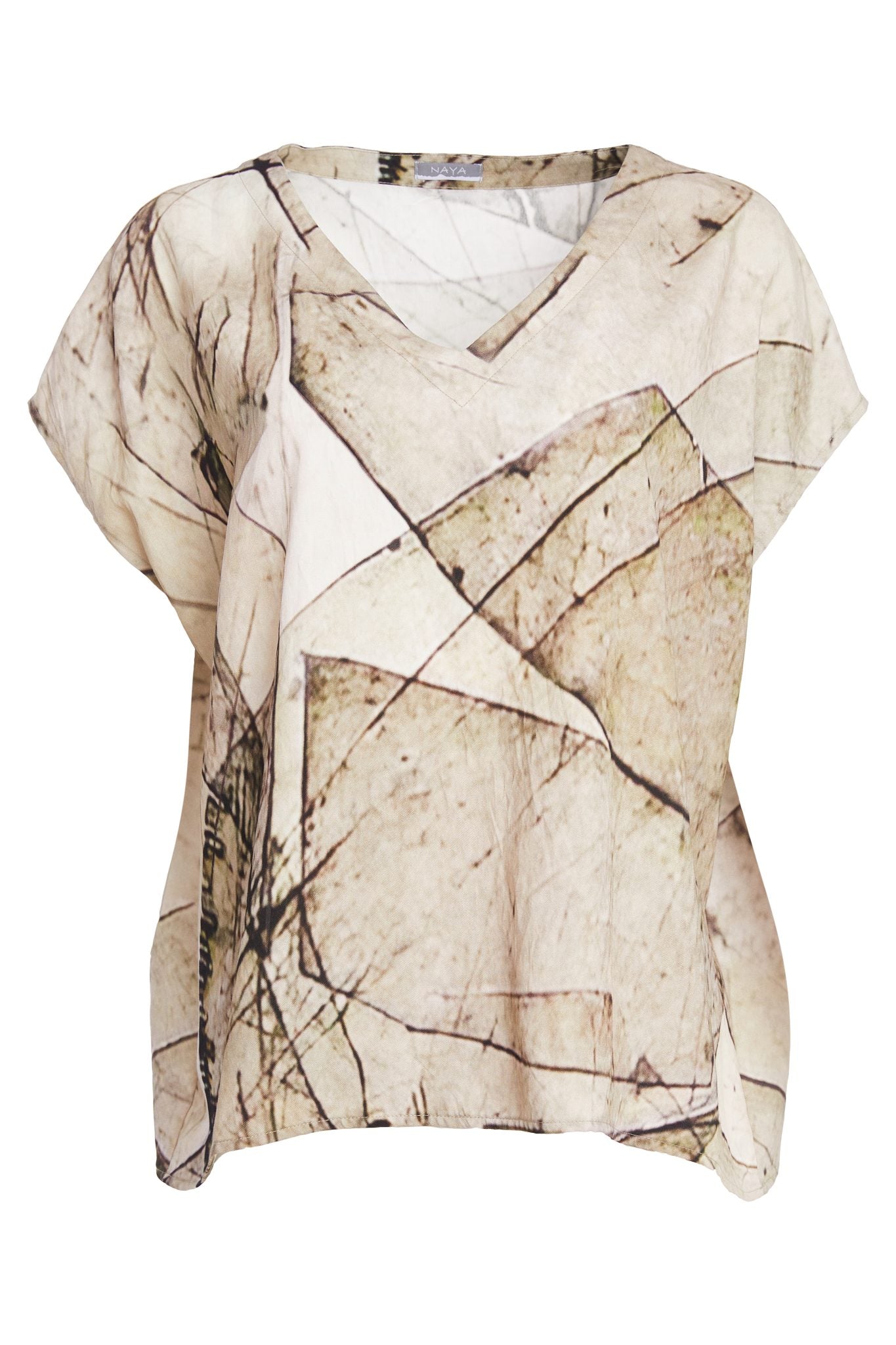 Naya Graphic Print V-Neck Top