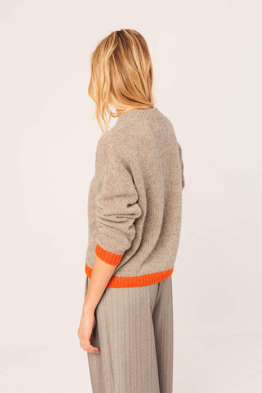 Indi & Cold Bicolour Knitted Sweater Orange