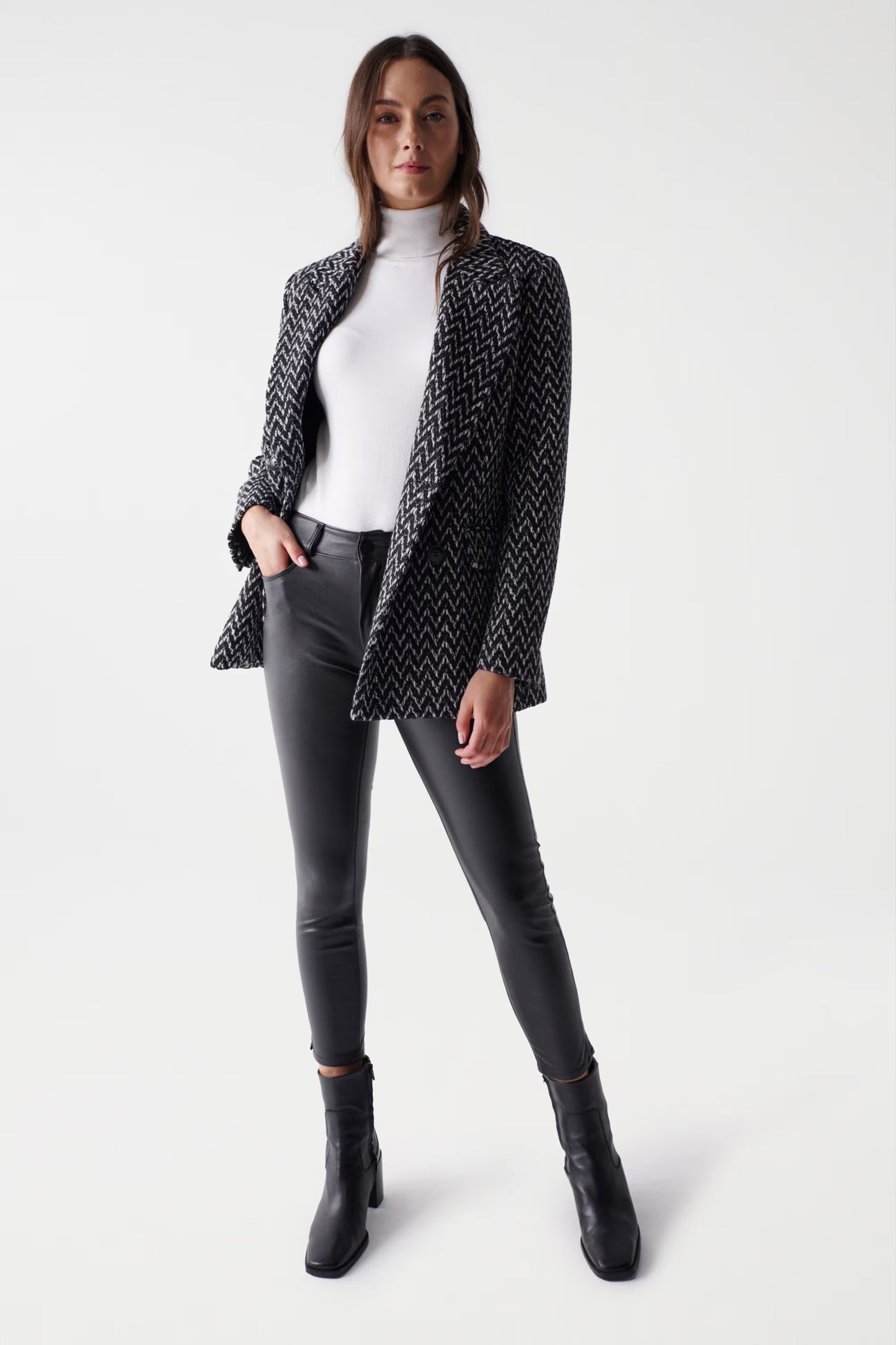 Salsa Skinny Destiny Nappa Push Up Cropped Trousers