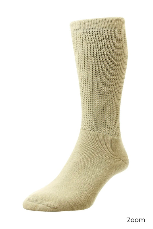 HJ1351 Cotton Diabetic Sanitised-Oatmeal