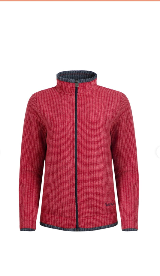 Weird Fish Ariana Grid Fleece- Berry