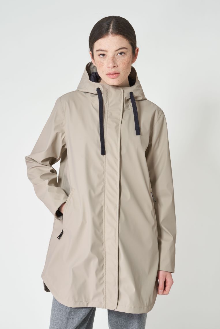 ✴︎tantan✴︎ページ。撥水コート グレージュ Ｓ Tanta Snow Waterproof PU Jacket in Stone Grey | Hehir's of Clifden
