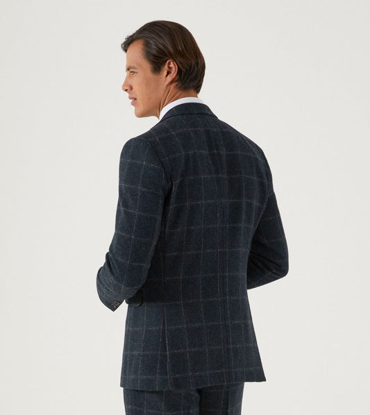 Skopes Heaton Suit Jacket- Navy/Purple check