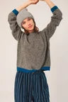 Indi & Cold Bicolour Knitted Sweater Blue