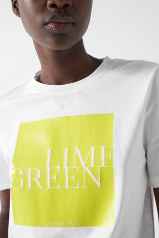 Salsa Lime Green Print T-Shirt