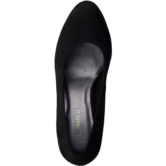 Marco Tozzi Round Toe Court Shoe- Black