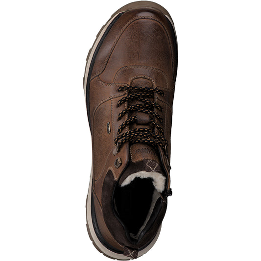 S.Oliver Mens Leather Boot- Cognac