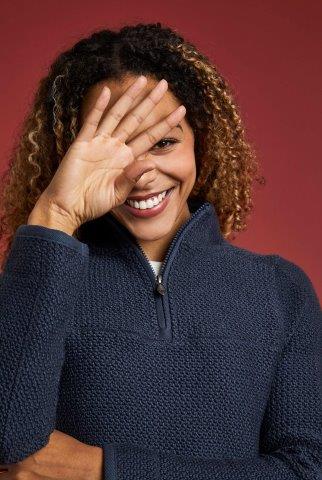 Weird Fish Aria 1/4 Zip - Navy