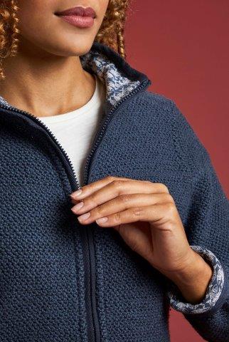 Weird Fish Sontee Full Zip Macaroni - Navy