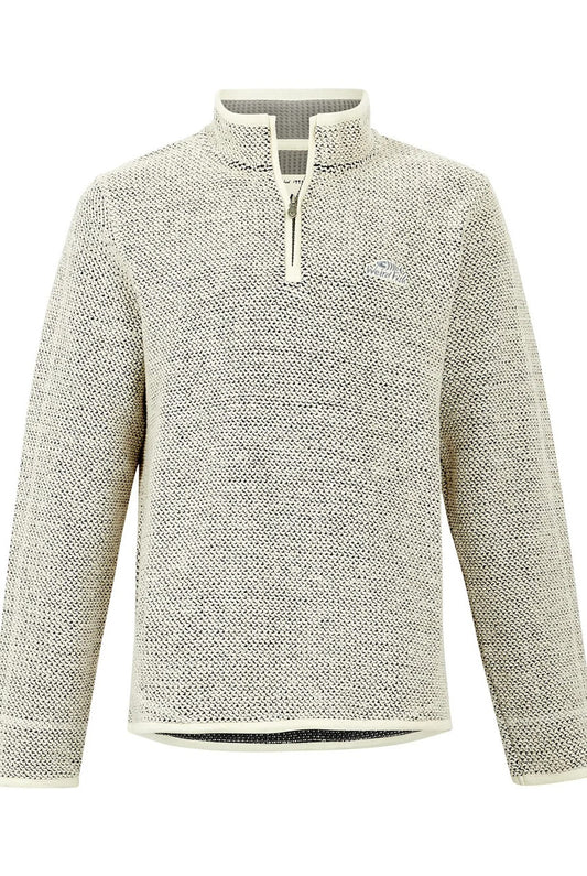 Weird Fish Stern 1/4 Zip Eco Macaroni Ecru