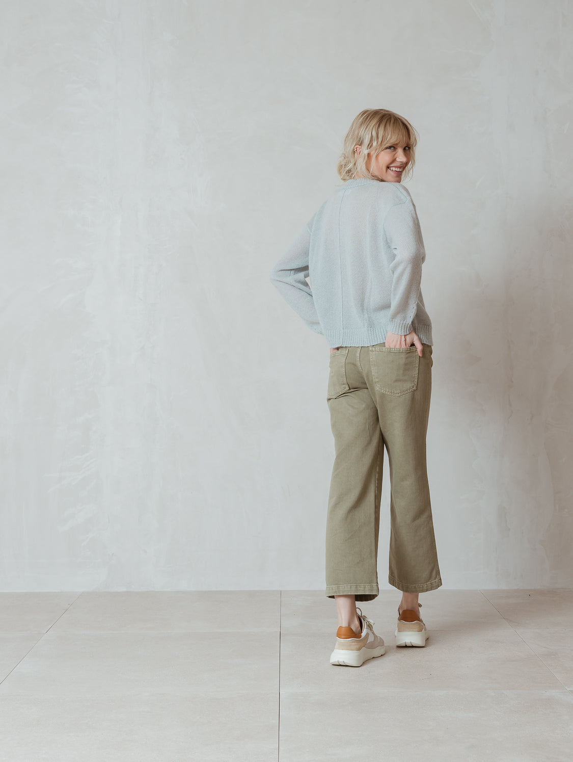 INDI & COLD Round Neck Knit- AQUA