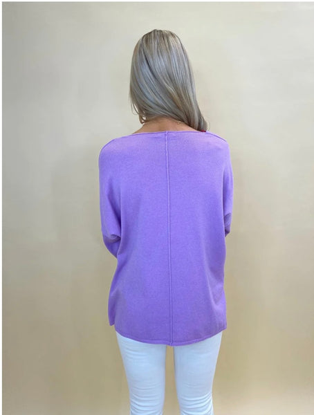 K&P Forli V-Neck knit-Lilac