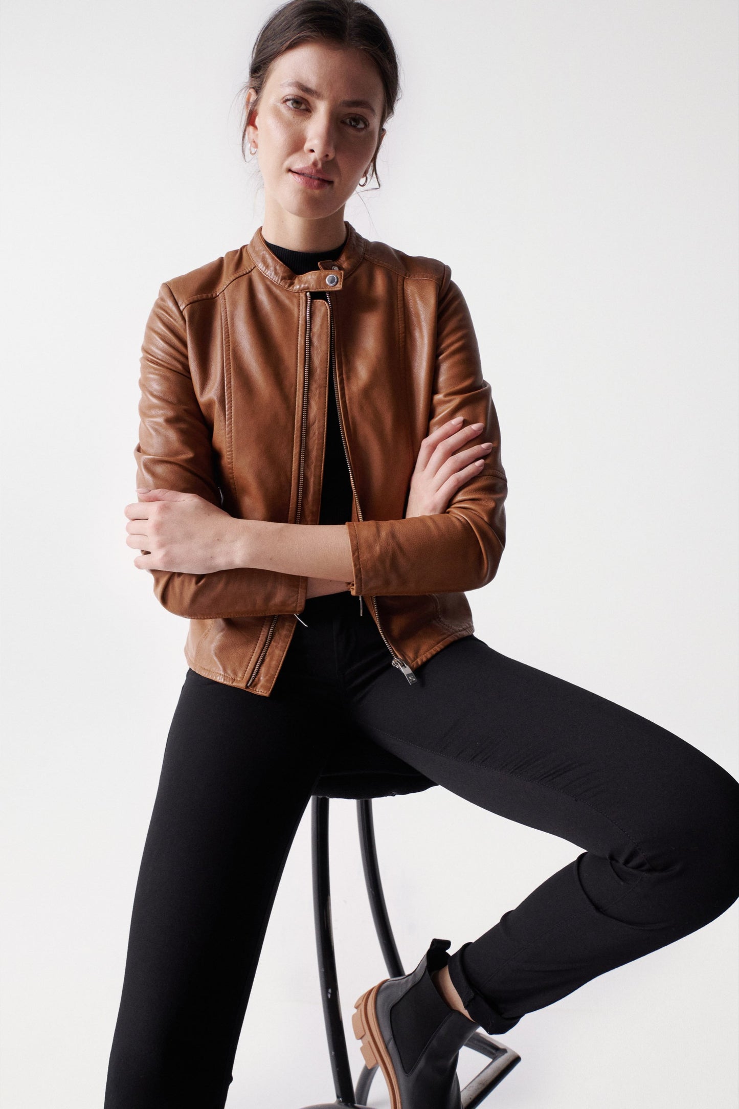 Salsa Leather Jacket-Camel