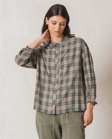 Indi & Cold Checked Rustic Shirt Sage