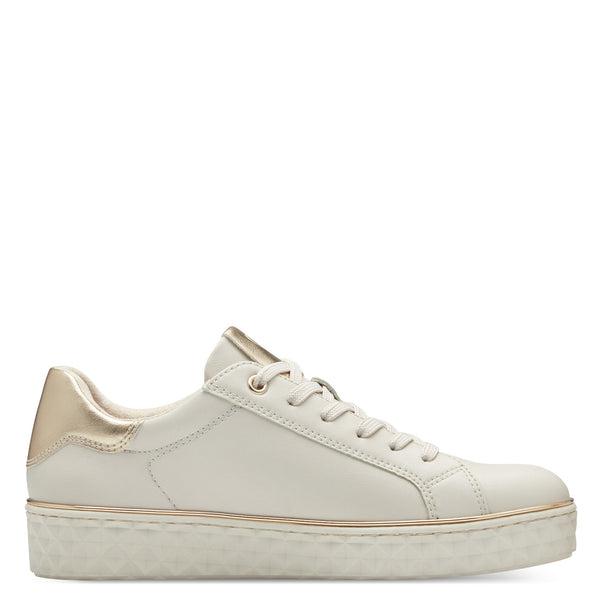 Marco Tozzi White Lace Up Trainer