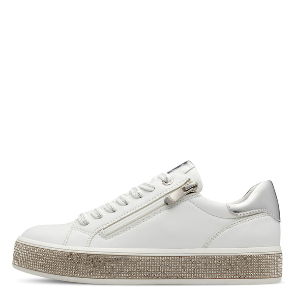 Marco Tozzi White Sparkle Trainer